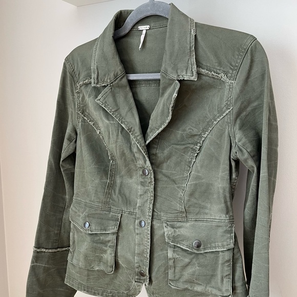 Free People Ruffle Hem Military Jacket - Picture 3 of 8